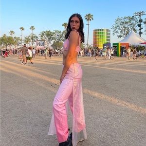 Pink Sparkly Pants Skirt